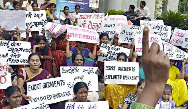 Garment workers in Karnataka