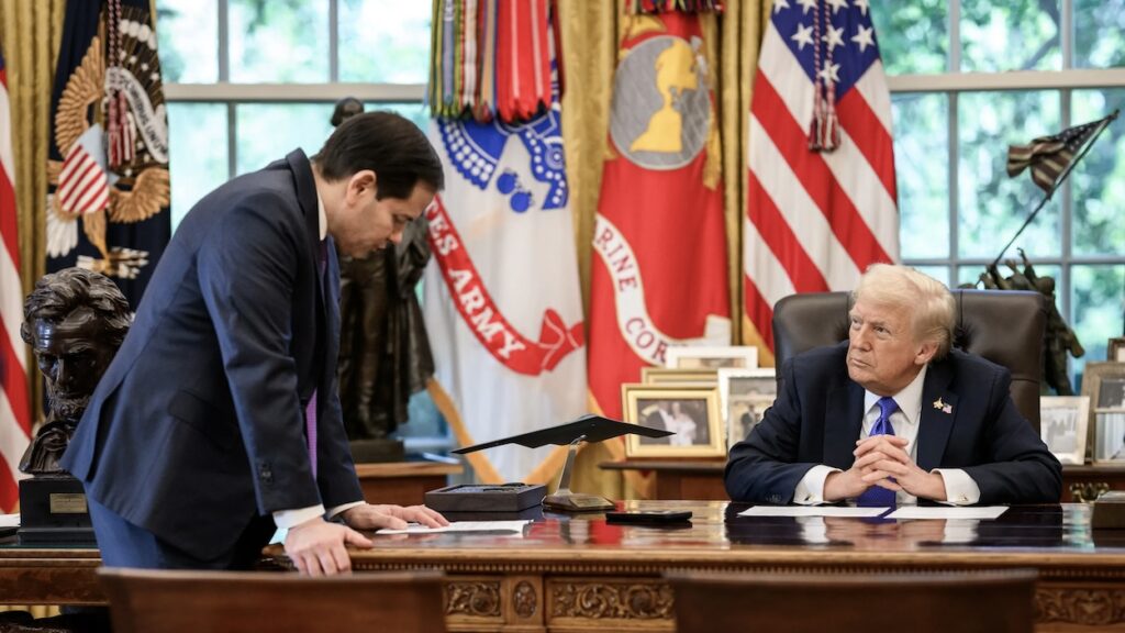 US President Donald Trump and US Secretary of State Marco Rubio in the Oval Office. Photo: The White House