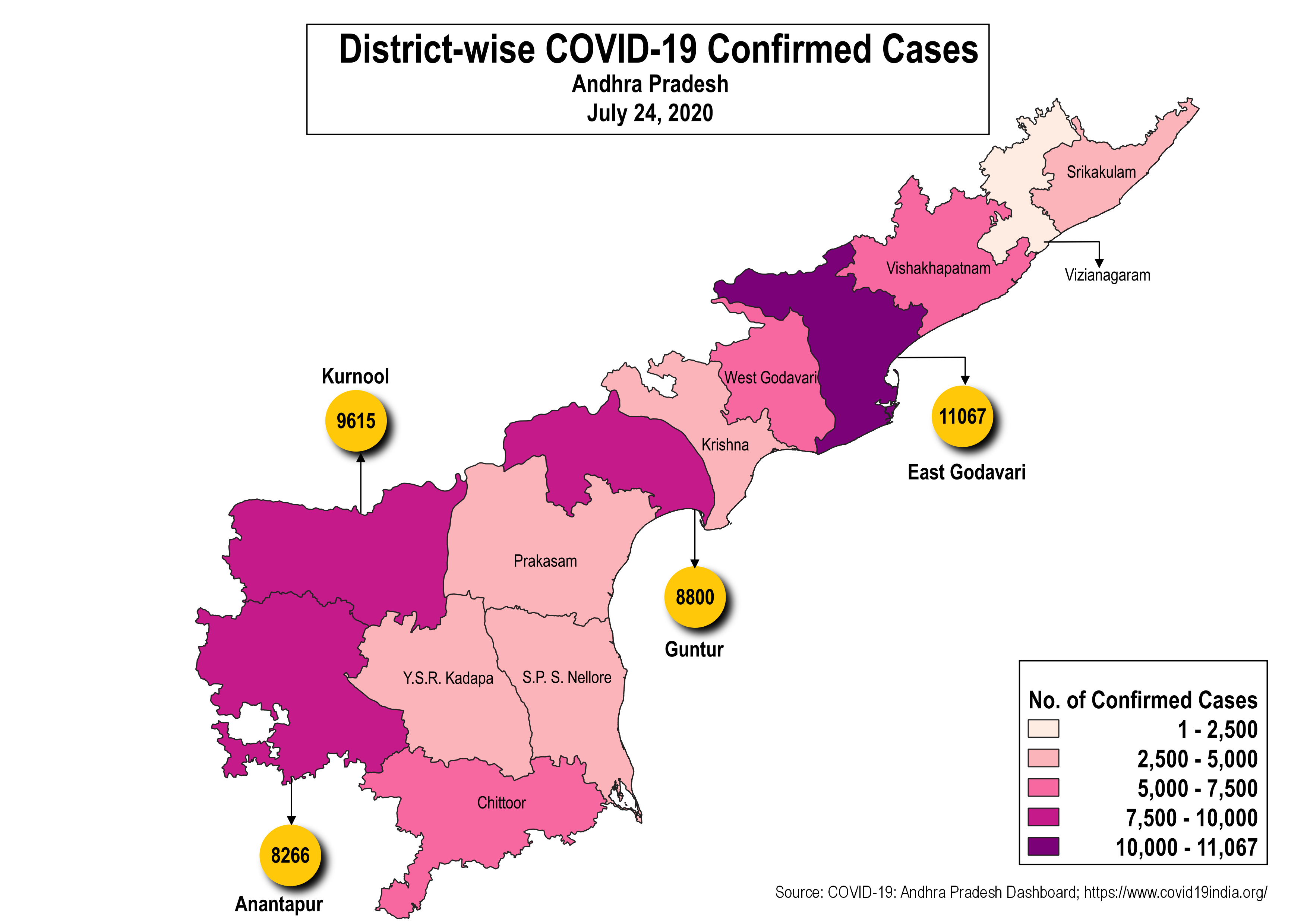 Confirmed Cases Andhra Pradesh Map