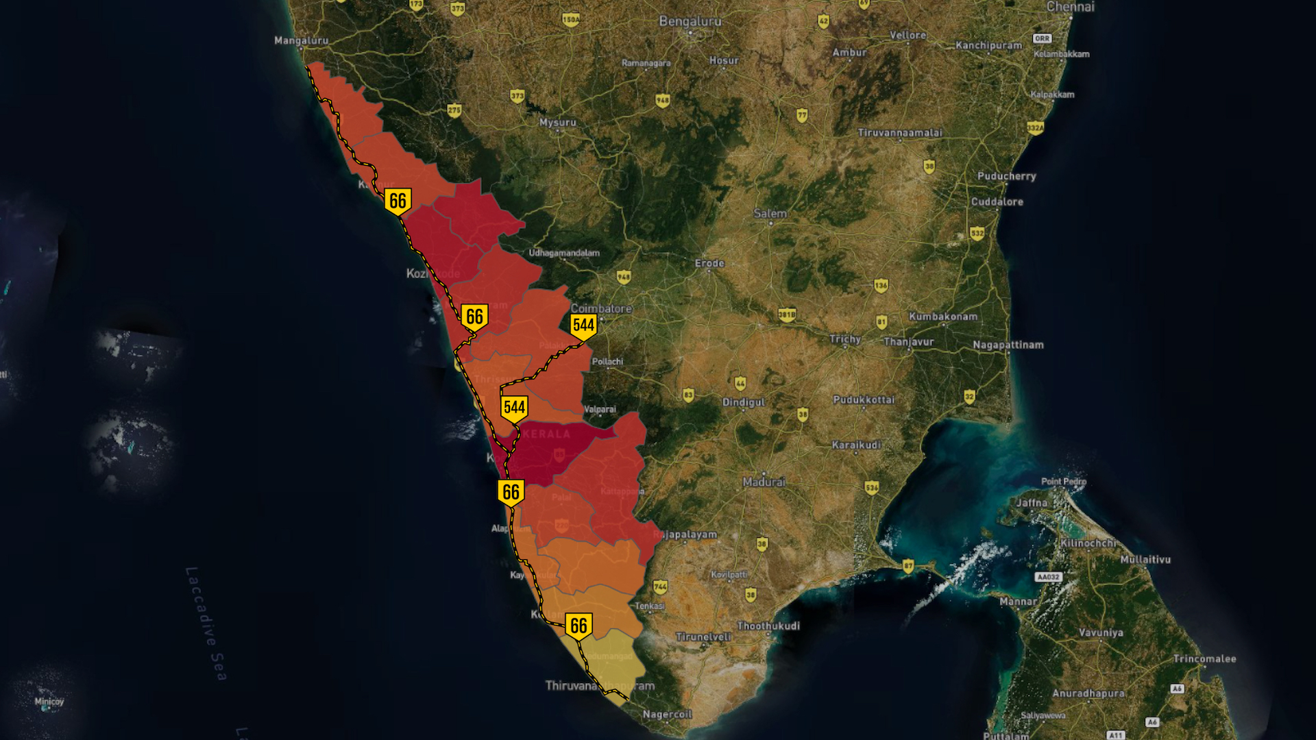 Highway affected in Kerala