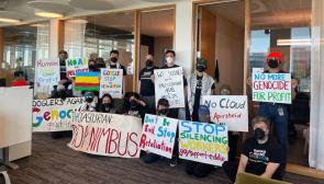 Google workers stage sit-in to end Project Nimbus (Photo: No Tech for Apartheid)