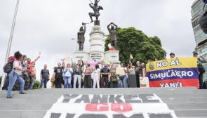Protests against US military drill in Venezuela. Photo: ALBA Movements
