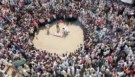 Kisan Sabha movement in Sikar - mock funeral of Vasundhara Raje government