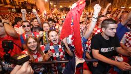 Croatia football team fans in Zagreb