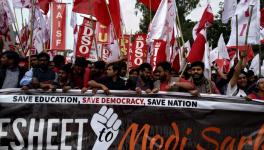 Various Student organisations including SFI, AIDSO, PSU, AISB, & AISF have began their march to the Parliament in New Delhi, against the continuous systemic attacks by the Modi government on higher education and its anti-student policies.
