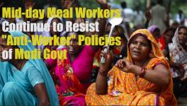 Mid day meal workers protest