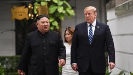 Photograph of North Korean ruler Kim Jong Un and President of the United States, Donald Trump at Hanoi Summit