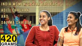Indian women's football team players Aditi Chauhan and Dalima Chhibber