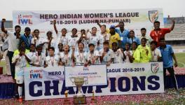Sethu FC players with the 2019 Indian Women's League (IWL 2019) trophy