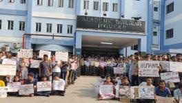 Doctors protesting at SSKM Hospital in Kolkata