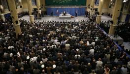 Iran’s Supreme Leader Ayatollah Ali Khamenei addresses an Eid gathering of academics, scholars, intellectuals and elites, Tehran, May 29, 2019