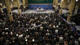 Iran’s Supreme Leader Ayatollah Ali Khamenei addresses an Eid gathering of academics, scholars, intellectuals and elites, Tehran, May 29, 2019