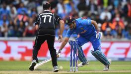 Indian cricket team's MS Dhoni gets run out during the ICC World Cup semifinal against New Zealand
