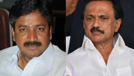 Minister for Minerals C.Ve. Shanmugam and DMK chief M.K. Stalin.