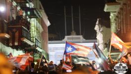 Celebrations outside Fortaleza following the Ricardo Rosselló's announcement that he will resign.
