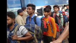 Migrant workers from West Bengal reached Kolkata Station after being evacuated from Kashmir