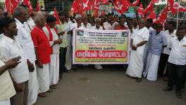 Farmers protest against high-tension electric lines