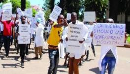 Government doctors in Zimbabwe strike against the loss in the value of their wages.