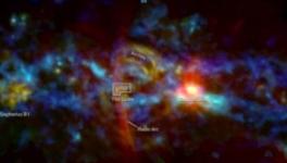 Cosmic Candy Cane Near Milky Way’s Core Observed by NASA