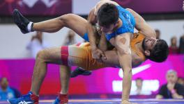 Sunil Kumar vs Azat Salidinov at Asian Wrestling Championships