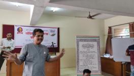 Sandip Akhade at a Sanvidhan Pracharak workshop at SM Joshi Foundation in Pune.