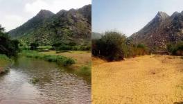 Transformation in Mt Abu: Stream in 2007 vs dry bed by 2016. Picture credit: Rustom Cama