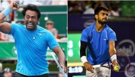 Indian tennis stars Leander Paes and Sumit Nagal