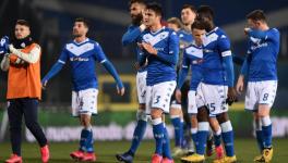 Brescia players against restart of Serie A