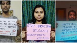 Students with placards against the harassment of tenants over rent collection during the lockdown period. Image Courtesy - Facebook