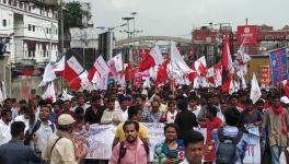 Left Protests Outside American Centre in Kolkata,