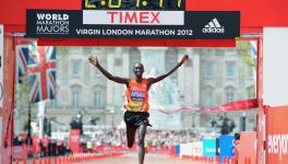 Kipsang, who held the world record between 2013-18, won the London Marathon twice (2012, 2014) and also won bronze at the 2012 London Olympics. (Picture courtesy: London Marathon/Twitter)