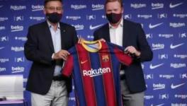 New FC Barcelona manager Ronald Koeman (right)