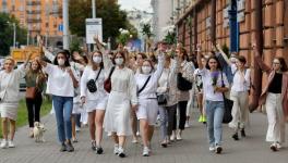 Women protestors in Minsk, Belarus