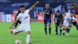 Sunil Chhetri scores against Chennaiyin FC