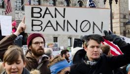 An anti-Bannon placard at a pro-immigrant rights protest in Boston in 2017. Photo: Ban Bannon by Pierce on Flickr. This photo is available under a CC BY 2.0 licence