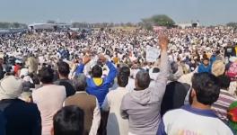On February 7, farmers flocked to a mega meeting held at Kitlana toll plaza on Charkhi-Dadri national highway near Bhiwani. Image Courtesy - Facebook