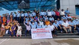 AAI employees stage demonstration outside their regional headquarters in Mumbai. Courtesy - Special Arrangement