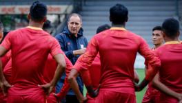 Indian football team coach Igor Stimac and Sunil Chhetri