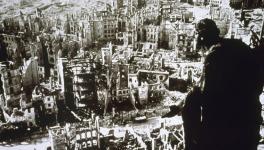 Firebombed German city of Dresden after horrific British- American aerial bombing in the closing phase of World War II