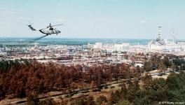 An army helicopter tries to help diffuse radiation during the 1986 Chernobyl nuclear disaster. Now the military could threaten a meltdown if nuclear plants are caught up in the Ukraine war