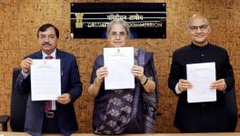 Srinagar, May 05 (ANI): Jammu and Kashmir Delimitation Commission signs the final order for restructuring the Assembly seats in the Union Territory, in Srinagar on Thursday.