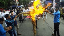 Activities of SFI & DYFI stage protest against Centre's 'Agnipath' scheme,