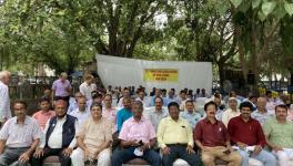 A demonstration was held at BSNL headquarters in New Delhi on Tuesday. Image clicked by Ronak Chhabra