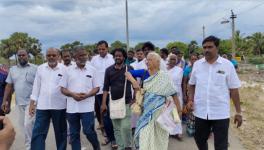 Medha Patkar and activists visiting the Udangudi TPS project site on May 26 (Image Courtesy: Prabhakaranan V)