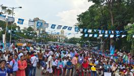 On Thursday, June 24, thousands of members of four primary teachers' organisations marched from Subodh Mallick Square to Rani Rasmoni Avenue in Kolkata.