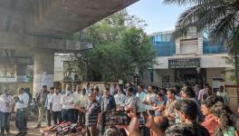 Journalists protest against BJP state president K Annamalai in front of the Chennai Press Club. (Courtesy: CMPC)