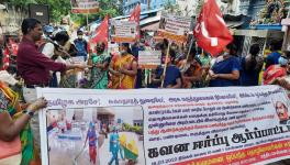  Contractual healthcare workers stage protest in Chennai. 