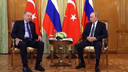 Russian President Vladimir Putin (R) met Turkish President Recep Erdogan at Sochi, Russia, on August 5, 2022 