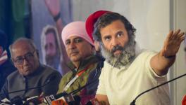 Congress leader Rahul Gandhi speaks during a press conference amid the party's Bharat Jodo Yatra, in Hoshiarpur district, Tuesday, Jan. 17, 2023.