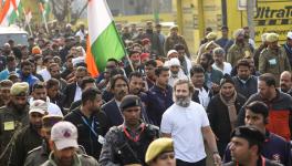 Congress leader Rahul Gandhi with supporters during the party's 'Bharat Jodo Yatra', in Jammu district, Monday, Jan. 23, 2023.